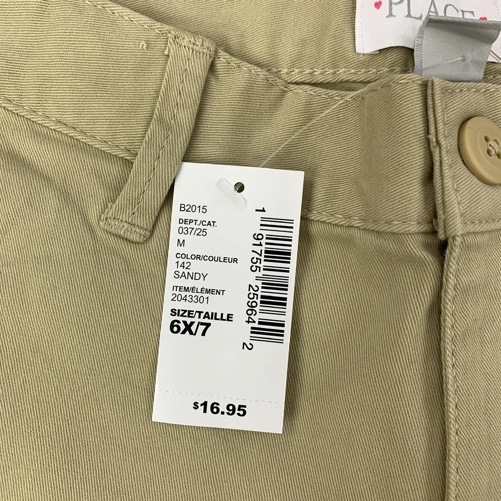The Children's Place Girls Size 6X/7 Sandy Uniform Chino Shorts NWT